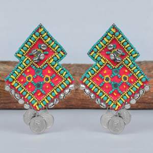 ต่างหูลูกปัดงานปักทำมือต่างหูลูกปัดหลายแบบตามสั่งสำหรับผู้หญิงเครื่องประดับสำหรับงานปาร์ตี้ในราคาที่ดีที่สุด - Product Image 2