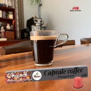 En fábrica Precio al por mayor Cápsula Café compatible Nespresso Arábica Premium Aroma rico Vaina de 5,8g Buen precio Listo para exportar