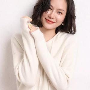 100% luxe cachemire gros tricot surdimensionné pull cachemire sweats à capuche pull pour femmes - Product Image 3