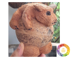 Decor Coconut <b>Animal</b> Unique Coconut Monkey Carvings - Premium Coco Shell Art, Handmade <b>Animal</b> <b>Figurines</b> from Vietnam Artisans - Product Image 3