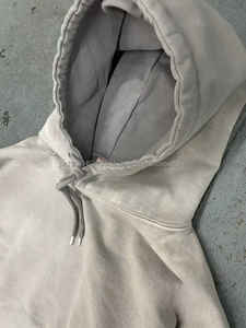 Sudadera con capucha de peso pesado Vintage para hombre, sudadera de algodón térmico de felpa de gran tamaño, diseño bordado, ropa de calle de invierno sólida - Product Image 2