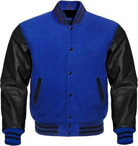 Chaqueta universitaria hecha con logotipo personalizado con mangas de mezcla de lana, logotipo personalizado, disponible en todos los tamaños, proveedor OEM, buen precio - Product Image 5