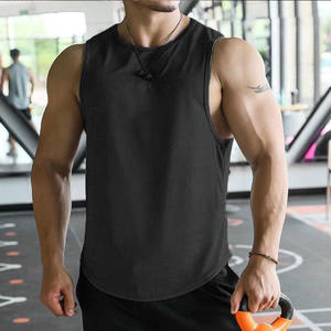 Vente en gros séchage rapide couleur unie broderie logo personnalisé gilet de sport fitness sans manches vêtements de sport pour hommes débardeur de sport pour hommes - Product Image 3