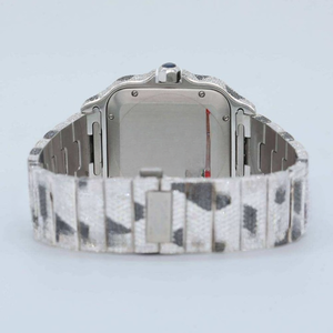 Luxurious Style Black <b>White</b> Moissanite Diamond Crafted <b>Watch</b> US Flag Roman Dial Date Function Iced Out Quartz <b>for</b> Men and <b>Women</b> - Product Image 5