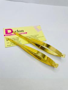 Meilleurs ciseaux de manucure en acier inoxydable plaqué or avec lame incurvée à ressort tranchant pour le toilettage des sourcils et des cils - Product Image 2