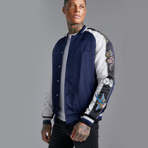 Plus Size Men Varsity College Winter <b>Jackets</b> Wholesale Blank Custom Logo Plain Letterman Baseball Winter <b>Jacket</b> for Men - Product Image 5