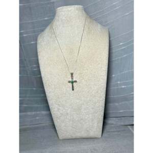 Collier en argent sterling et turquoise dorée Sonoran Allen Lee en forme de croix pour les occasions de cadeaux - Product Image 3