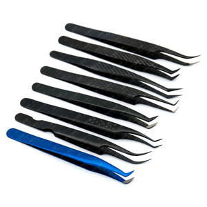 X tip Stainless Steel Pointed Fiber Tip Lash Tweezers Custom Logo Curved Classic & <b>Boot</b> Tip Tweezers 45 90 degree lash tweezer - Product Image 1