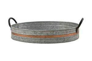 Bandeja de Servir de Metal Galvanizado Plateado Hecha a Mano al por Mayor con Asas, Diseño Artesanal, Acabado Pulido, Apta para Lavavajillas y Microondas - Product Image 2