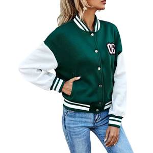 Veste universitaire OEM 2025 pour femmes, vente en gros de manteau Letterman de baseball, broderie personnalisée, style collège, veste de mode Streetwear - Product Image 5