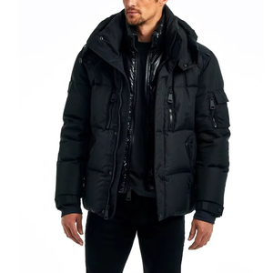 New Style Hot Selling <b>Mens</b> Puffer <b>Jacket</b> <b>Light</b> Weight Winter Warm Stand Collar Canvas Fabric Solid Color <b>Waterproof</b> Windproof - Product Image 4