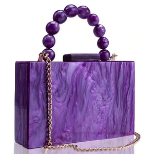 Sacs à main à la mode pour femmes sacs à main de soirée perlé poignée supérieure sac épaule bandoulière perle mariage pochette résine sacs de luxe - Product Image 1