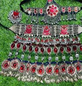 Últimos Diseños Personalizados de Conjuntos de Joyería Nupcial Afgana para Damas, Tendencia Superior, Hechos a Mano, de Acero Inoxidable, para Fiestas - Product Image 6