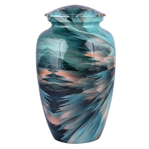 Recién llegado, urnas de cremación clásicas de alta calidad con esmalte, estampado de playa, diseñador, suministros funerarios, tarro de cremación al precio más bajo - Product Image 3
