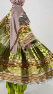 Robe décontractée en satin pour femmes afghanes, broderie animale, sequins, bouton artisanal, coupe naturelle confortable, à porter tous les jours - Product Image 2