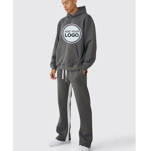 Men 2 Piece Tracksuit Casual Athletic Jogging Suit Hooded Sets - Product Image 4