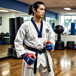 Alta calidad Blanco cuello en V artes marciales Taekwondo uniforme ligero estiramiento Fitness deportes equipo - Product Image 5