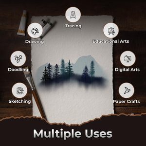 Vente en gros de chiffons de coton de qualité supérieure 400 GSM papier fait main OEM papier cadeau blanc écologique à bords retroussés format A6 A5 A4 lot de 40 feuilles - Product Image 2