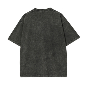 Camiseta de nuevo diseño con efecto acid wash, de algodón 100% grueso, de manga corta, transpirable y casual para hombre. - Product Image 5