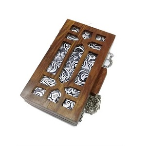 Diseñador de lujo hecho a mano señoras noche nupcial embrague Cum Sling Bag hecho a mano resina y caja de madera monedero recién llegado para fiestas - Product Image 1