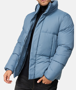 Veste pour homme, sur mesure, de haute qualité, en duvet de canard, chaude, à capuche, noire, d'hiver, grande taille, coupe-vent, respirante, veste matelassée personnalisée sur le devant - Product Image 1