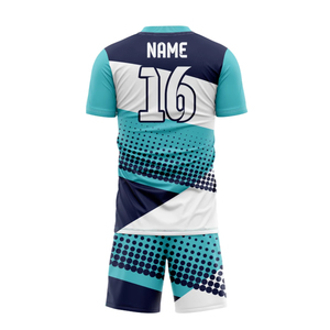 Ensemble d'uniformes de football personnalisés 100% Tissu polyester Uniforme de sublimation Garçons Uniforme de football Tenue Short Haut de gamme Service OEM - Product Image 4