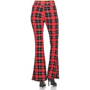 กางเกงขาบานพิมพ์ลายตารางหมากรุกของผู้หญิงกางเกง2025 - Product Image 3