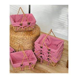 Cesta de almacenamiento colorida Cesta de picnic de ratán Productos naturales Precio atractivo Hecho en Vietnam - Product Image 1