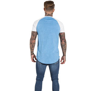 Camiseta Raglán Personalizada para Hombre, Color de Contraste, Manga Corta, Deportiva, Informal, Cuello Redondo, Ajustada, con Logotipo - Product Image 4