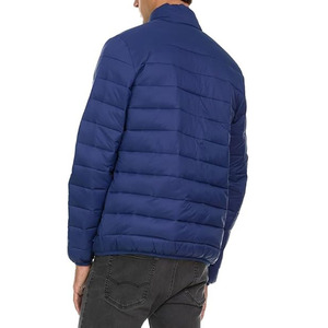 Winter Regular Fit Warm Stand Collar Solid Color Casual Breathable Zipper Men's Lightweight Polyester Padded Hooded <b>Jacket</b> - Product Image 3