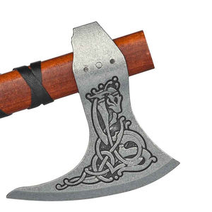 Artesanía de acero internacional personalizada al aire libre hacha de acero al carbono con mango de madera diseño vikingo de alta calidad Venta de grabado al carbono - Product Image 2