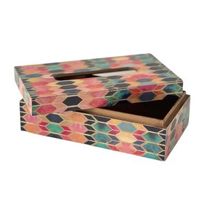 Boîte à mouchoirs imprimée en bois classique support élégant et abordable pour restaurant et hôtel boîte à mouchoirs imprimée en bois fabriquée à la main - Product Image 2