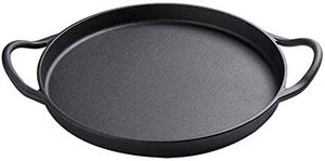 Modern Round Matte Black Metal Pizza <b>Pan</b> with Handles Perfect for Dining Table Parties Storage Home Decor - Product Image 5