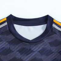 Conjunto de Camiseta de Fútbol para Niños, Transpirable, Resistente al Viento, de Verano, Manga Corta, Cuello Redondo, Sublimación Personalizada, 100% Poliéster, Logotipo a Color, Equipo