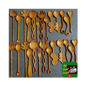 Ensemble de cuillères en bois de qualité supérieure pour la cuisine, cuillère en bois artisanale avec un design en bois naturel pour un usage domestique et en restaurant - Product Image 3