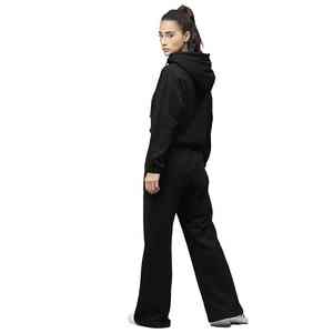 Trendy Hot Sale <b>Women</b> Tracksuit Custom Winter Cotton <b>Women</b> Tracksuit OEM Breathable Pullover <b>Hoodie</b> Crop Top <b>Black</b> Colour - Product Image 2