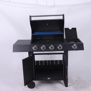 Ad alta durata tipo in <span class=keywords><strong>ghisa</strong></span> a 5 teste carrello per barbecue fumatore con coperchio griglia a Gas per campeggio all'aperto - Product Image 1