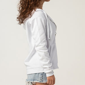 OEM Plus Size Zip up French Terry Premium Streetwear Sudaderas con capucha para mujer Algodón Casual Sólido Invierno Sudaderas con capucha de punto - Product Image 3