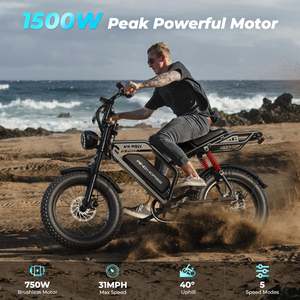 จักรยานไฟฟ้า Windhorse V8 Pro มอเตอร์ 750W แบตเตอรี่ 48V/15.6Ah ความเร็วสูงสุด 20 ไมล์ต่อชั่วโมง ยางใหญ่ ระยะทางวิ่ง 65 ไมล์ - Product Image 3