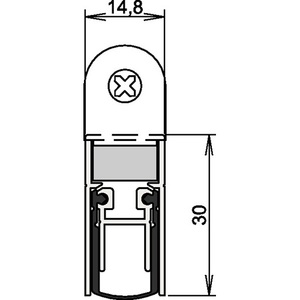 Schall-Ex DUO L-15 WS 1-382 2-Sided Door <b>Seal</b> for Left/Right Wooden Doors 1083 mm Length Aluminum Silver Anodized Grey 1-382 - Product Image 1