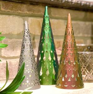 Multi-Color Star Pattern Metal <b>Tealight</b> Holder for Home Decoration for Christmas Tabletop and Decor from India - Product Image 4