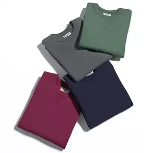 Sudaderas con capucha y sudaderas para hombre sin cuerda con logotipo personalizado al por mayor de 345 GSM, jersey liso de gran tamaño pesado - Product Image 2