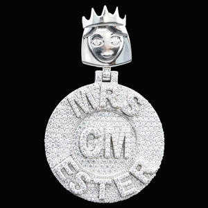 Pendentif personnalisé en acier inoxydable de style hip-hop avec diamants CZ glacés - Product Image 1