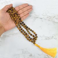Vente en gros 108 Mala Prière Collier Noué Oeil de Tigre Perles Guérison Gland Équilibre Énergétique Collier Cristal Artisanat Pour Bijoux