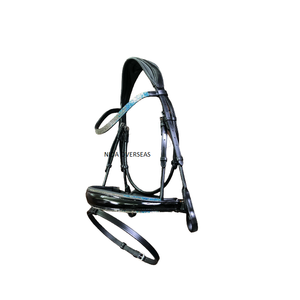 Caballo ecuestre de cuero de alta calidad, doma anatómica, snafla, brida medio enrollada con diamantes de imitación Caballo - Product Image 1