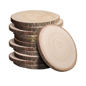 Rodajas de madera de pino redondas sostenibles con acabado de corteza natural para uso artesanal y bricolaje - Product Image 5
