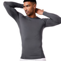 Chemises de compression respirantes de haute qualité, sous-vêtements de sport en spandex/polyester, chemise de sport pour hommes, manches longues