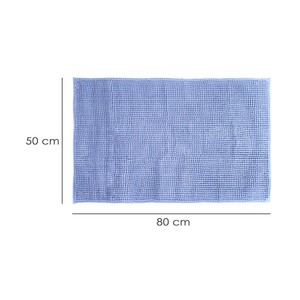 Tappetino da Bagno in Poliestere Chenille 50x80 cm Azzurro. - Product Image 2