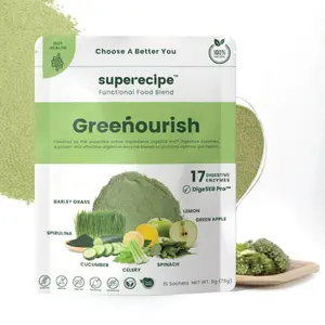 Greenourishトップピックガットヘルスフルーツブレンドドリンク15袋のコレステロールフリー植物ベースのアップルとレモンジュース