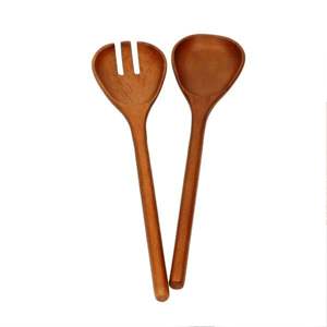 Serveurs à salade en bois d'acacia SERVEUR À SALADE EN BOIS LOT DE 2 ARTICLES DE CUISINE UNIQUE FAITS À LA MAIN - Product Image 1